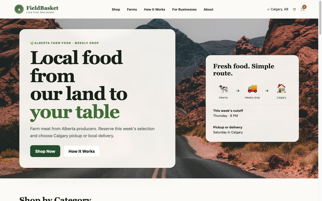 FieldBasket website preview